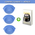 Kit de Bandejas Silicone Permanente para Air Fryer - Reutilizável Premium