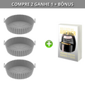 Kit de Bandejas Silicone Permanente para Air Fryer - Reutilizável Premium