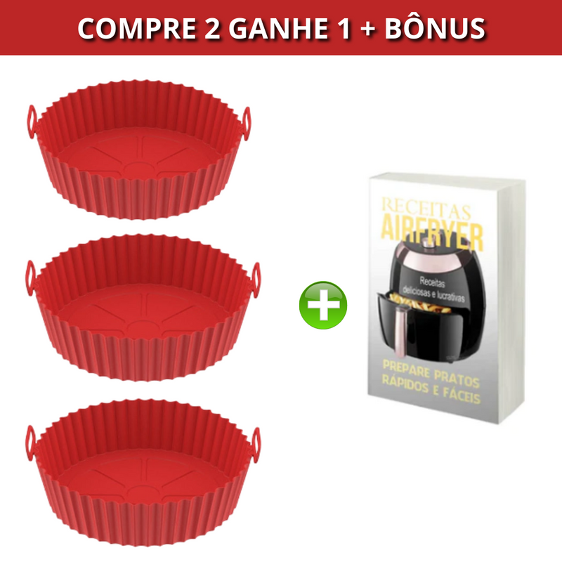 Kit de Bandejas Silicone Permanente para Air Fryer - Reutilizável Premium