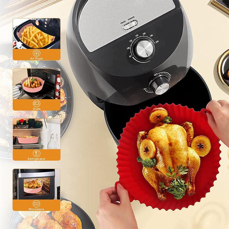 Kit de Bandejas Silicone Permanente para Air Fryer - Reutilizável Premium